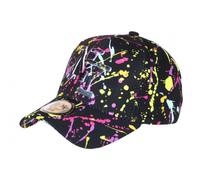 Hip Hop Honour Casquette Enfant Rose Jaune Tags Streetwear NY Paynter de 7 a 11 Ans - Taille Unique - Noir