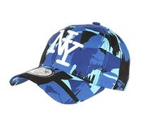 Hip Hop Honour Casquette NY Bleue et Noire Style Patchwork Pop Art Baseball Arlek - Taille Unique - Bleu