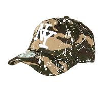 Hip Hop Honour Casquette NY Camouflage Verte et Blanche Look Tags Streetwear Baseball Paynter - Taille Unique - Marron