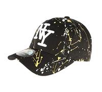 Hip Hop Honour Casquette NY Jaune et Noire Look Tagué Streetwear Baseball Paynter - Taille Unique - Jaune