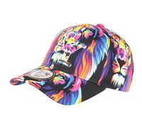 Hip Hop Honour Casquette NY Lion Jaune et Bleue Design Original Baseball Wild - Taille Unique - Jaune