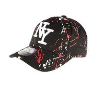 Hip Hop Honour Casquette NY Noire et Rouge Style Tags Streetwear Baseball Paynter - Mixte