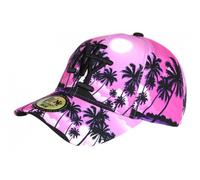 -Hip Hop Honour-Casquette NY Rose et Noire Palmiers Tropicale Copaka Baseball - Rose Taille unique