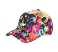 -Hip Hop Honour-Casquette NY Tête de Mort Rose Orange Streetwear Baseball Skull - Rose Taille unique