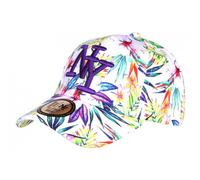 -Hip Hop Honour-Casquette NY Violette Blanche Fleurs Exotiques Tropicale Baseball Bali - Violet Taille unique