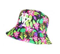 Hip Hop Honour Chapeau Bob NY Fleurs Roses et Vertes Tropicales Bali - Taille Unique - Rose
