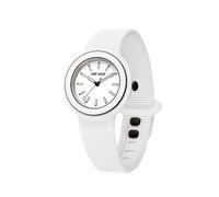 HIP HOP HWU1302 Montre pour femme HERO.DOT BEZEL cadran mono-couleur blanc mouvement seulement temps - 3 aiguilles quartz et bracelet silicone blanc