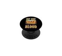 Hip Hop is in My Blood Cassette Graphique rétro PopSockets PopGrip Adhésif
