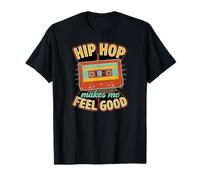 Hip Hop Makes Me Feel Good Retro Cassette Graphique T-Shirt