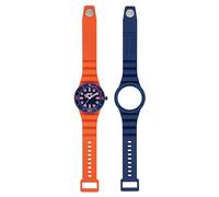 Hip Hop Master orange HWU1234 silicone men's watch with double strap