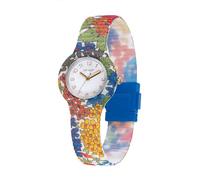 HIP HOP Montre femme, collection FLORA, mouvement à quartz analogique, résistant à l'eau jusqu'à 50 mètres, bracelet en silicone, longueur réglable, idées cadeaux pour femme, bleu, 32, Moderne