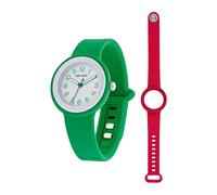 HIP HOP Montre femme, collection HERO.DOT, mouvement à quartz analogique, résistant à l'eau jusqu'à 50 mètres, bracelet en silicone, longueur réglable, idées cadeaux pour femme, vert, 34, Moderne