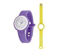 HIP HOP Montre femme, collection SPECIAL PACK, mouvement à quartz analogique, résistant à l'eau jusqu'à 50 mètres, bracelet en silicone, longueur réglable, idées cadeaux pour femme, aubergine, 34