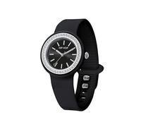 HIP HOP, Montre Hero.DOT Bezel, Montre Femme, Cadran Sketch avec Index Lumineux, Bracelet en Silicone Eco-Friendly, Boîtier 34 mm, Résistant à l'eau, Noir , 34, Moderne