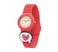 HIP HOP Montre HWU1317 pour enfants PintaSTIC! cadran multicolore blanc mouvement seulement temps - 3 aiguilles quartz et bracelet silicone coral