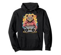 Hip Hop Ours Boombox Style Streetwear Animaux Sweat à Capuche