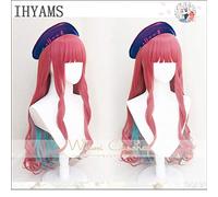 Hip Hop Paradox Live Bae Anne Faulkner Perruque Cosplay 80Cm Longue Bouclée Rose Bleu Mixte Cheveux Synthétiques Halloween Party + Perruque Casquette Chine Perruque Seulement