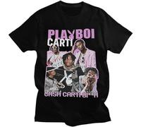 Hip Hop Playboi Carti T Shirt Men Women Graphic Print T-Shirts Summer Tee Shirt Streetwear Short Sleeve Male T-Shirt Black Size M