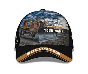 Hip Pop Casquette Bulldozer Je Ne M'Arrête Pas Quand Je suis Fatigué, Je M'Arrête Quand J'Ai Fini Casquette Unique Casquette Baseball Réglable Golf Casquette pour Camping, Adolescent, Extérieur