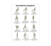 Hip Workout for Seniors Chair Standing Mobility Routine Canvas Wall Art Poster Exercise Chart for Home Gym Senior Living Room Decor(Framed,12x18inch(30x45cm))