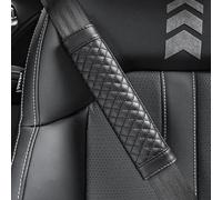 HIPATU 2 Pièces Cuir Housses de Ceinture de Sécurité de Voiture pour Mini Cooper 3 Portes F56 2014-2023 2024 2025 2026, Sécurité Doux et Confortable Rembourrage de Ceinture,Black