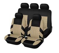 HIPATU 9 Pièces Housse De Siege Voiture pour Dacia Solenza/Spring Electric/Spring Electric, Confortable Tissu Polyester Respirant Couvre Siège De Voiture Antidérapant,B-Beige