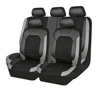 HIPATU 9 Pièces Housse De Siege Voiture pour Skoda Fabia Combi Scout NJ/Fabia Estate NJ/Fabia/Enyaq iV 80, Confortable Cuir Respirant Couvre Siège De Voiture Antidérapant,C-Black Gray