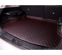 HIPATU Cuir Tapis Coffre Voiture pour Golf 8 | Golf GTE/Golf GTI/Golf GTD/Golf Clubsport, Antidérapant Imperméable Protection Coffre Cargaison Doublure Accessoires Intérieurs,Black+RedPlus