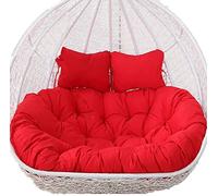 Hipeya Coussin de rechange lavable pour balancelle d'extérieur 2 places en osier imperméable et rouge soleil ||140 x 110 cm