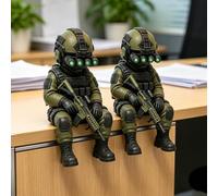Hiphiprun Mini figurines de soldat tactique de 8,5 cm - Statue de sniper militaire hyper-réaliste des forces spéciales - Décoration de bureau - Cadeau de collection pour joueurs, fans de militaires