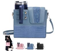 Hiphiprun Stanley Porte-gobelet à bandoulière avec porte-gobelet et porte-monnaie, 1,2 l, Bleu-a