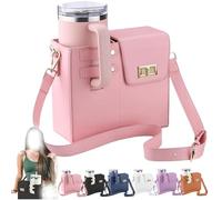 Hiphiprun Stanley Porte-gobelet à bandoulière avec porte-gobelet et porte-monnaie, 1,2 l, rose