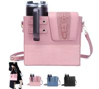 Hiphiprun Stanley Porte-gobelet à bandoulière avec porte-gobelet et porte-monnaie, 1,2 l, Rose-a