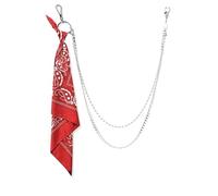Hiphop Mouchoir Chaîne Fleur Bandana Portefeuille Chaîne Ruban Biker Tête Foulard Porte-clés Sac pour Pantalon Homme Femme Gothine Filles, フリーサイズ