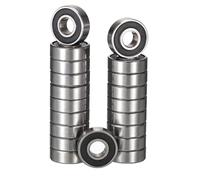 HiPicco 695-2RS Lot de 20 roulements à billes à rainure profonde, ID 5 mm x OD 13 mm x largeur 4 mm, roulements miniatures à double caoutchouc scellé en acier chromé pré-lubrifié, levier Z2