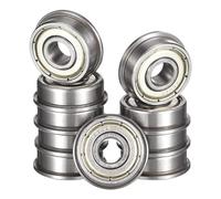 HiPicco F604ZZ Lot de 10 roulements à billes à bride double blindage métallique, acier chromé pré-lubrifié (GCr15), 4 mm x OD 12 mm x largeur 4 mm