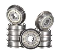 HiPicco F624ZZ Lot de 10 roulements à billes à bride double blindage métallique, acier chromé pré-lubrifié (GCr15), 4 mm x OD 13 mm x 5 mm de largeur