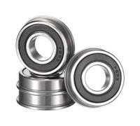 HiPicco FR8-2RS Lot de 4 roulements à billes à bride ID 1/2 x OD 3,8 cm x largeur 5/16", roulements miniatures à double rainure profonde scellés en caoutchouc, acier chromé pré-lubrifié (GCr15)