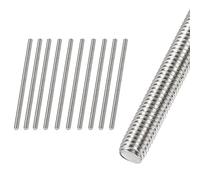 HiPicco Lot de 10 tiges et goujons entièrement filetés M5 x 100 mm, tiges filetées à droite en acier inoxydable 304, pas de filetage M5-0,8 pour boulons d'ancrage, pinces, cintres et boulons en U