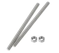 HiPicco Lot de 2 tiges et goujons entièrement filetés M8 x 200 mm, tiges filetées à droite en acier inoxydable 304, pas de filetage M8-1,25 pour boulons d'ancrage, pinces, cintres et boulons en U