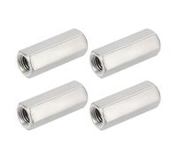 HiPicco Lot de 4 écrous d'accouplement hexagonaux, M12 x 1,75 pas UNC 60 mm de longueur, écrous d'accouplement de tige en acier inoxydable 304 pour tiges filetées et goujons