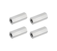 HiPicco Lot de 4 écrous d'accouplement hexagonaux, M8 x 1,25 pas UNC 35 mm de longueur, écrous d'accouplement de tige en acier inoxydable 304 pour tiges filetées et goujons
