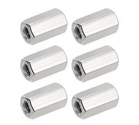 HiPicco Lot de 6 écrous d'accouplement hexagonaux, 3/8-16 UNC 20 mm de longueur, écrous d'accouplement de tige en acier inoxydable 304 pour tiges filetées et goujons