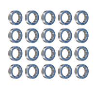 HiPicco MR148-2RS Lot de 20 roulements à billes à rainure profonde, ID 8 mm x OD 14 mm x largeur 4 mm, roulements à billes pré-lubrifiés, acier chromé bleu Z2