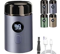Hipinference Shaver, Hipinference Mini Portable Electric Shaver for Men, 2025 New Pocket-Sized, IPX7 Waterproof, Washable with LED Display for Smooth Shaving (Blue)