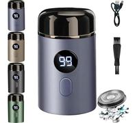 Hipinference Shaver, Hipinference Mini Portable Electric Shaver for Men, Pocket SizeShaver with Led Display, Pockets SizeShaver with Led Display, Ipx7 Washable Electric Razor (Blue)