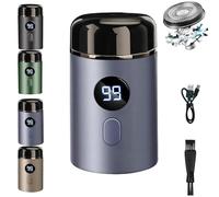 Hipinference Shaver, Hipinference Mini Portable Electric Travel Shaver for Men, Pocket SizeShaver with Led Display, USB Rechargeable Waterproof Face Beard Trimmer (Blue)