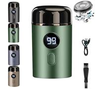 Hipinference Shaver, Hipinference Mini Portable Electric Travel Shaver for Men, Pocket SizeShaver with Led Display, USB Rechargeable Waterproof Face Beard Trimmer (Green)