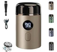 Hipinference Shaver, Hipinference Mini Portable Electric Travel Shaver for Men, with Led Display, IPX7 Waterproof, Pocket Size, Electric Shavers, for Home And Travels (Gold)