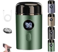 Hipinference Shaver, Mini Portable Electric Shaver, 2025 New Pocket Size with Led Display, Rechargeable Waterproof Face Beard Trimmer For Home Travel (Green)
